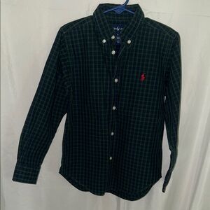 Polo by Ralph Lauren Men's Navy and Green Check Shirt